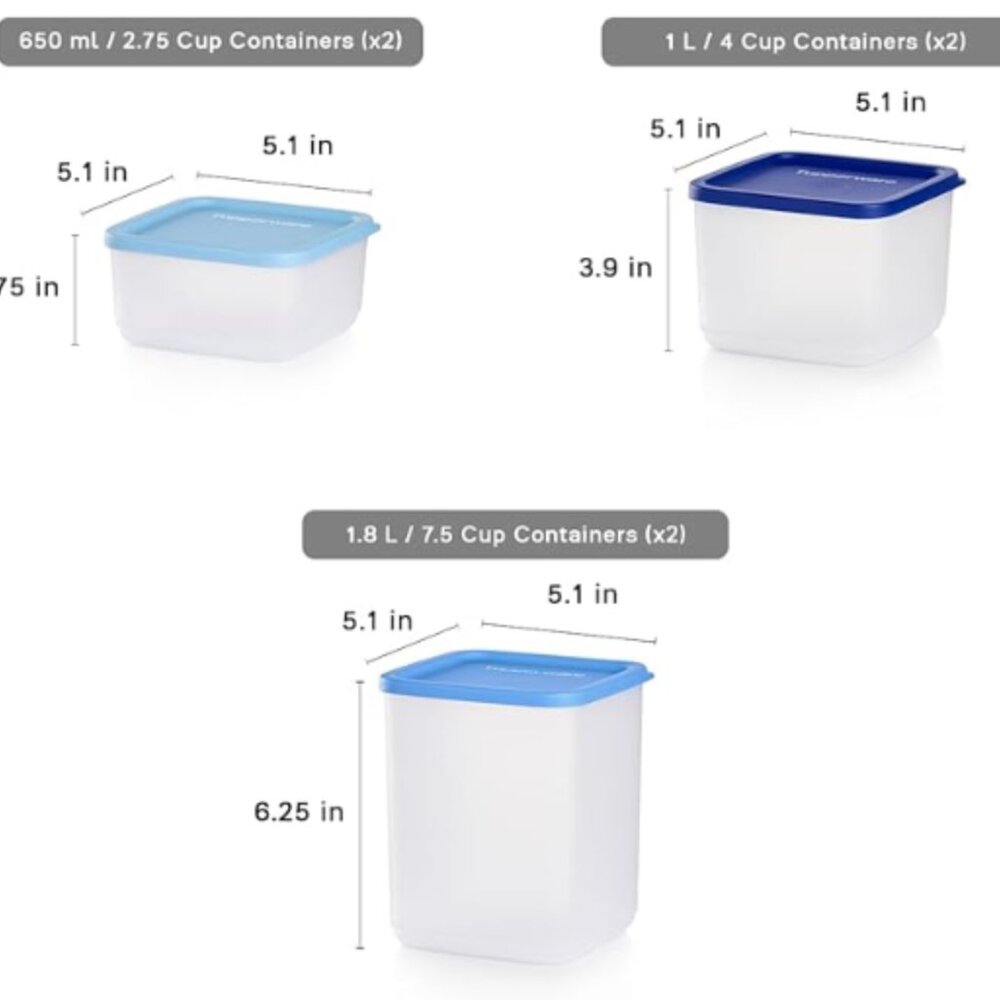 Tupperware Cubix 12 Piece Food Storage Container Set - Picture 2 of 5